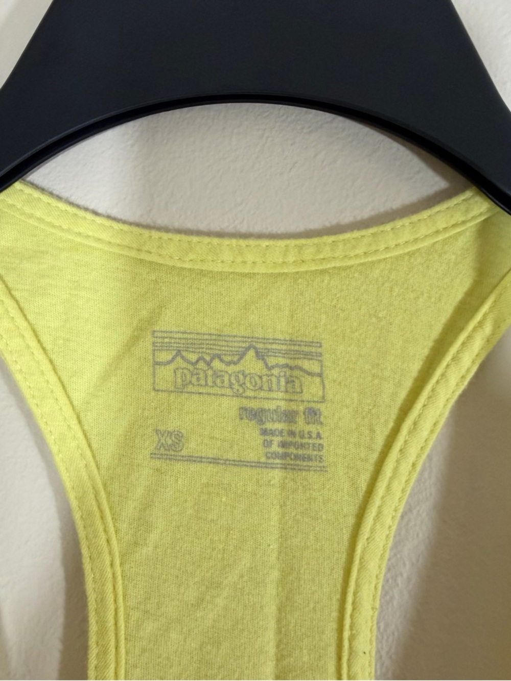 Patagonia Womens Yellow Racerback Graphic Tank Top Organic Cotton Logo Size XS - Picture 5 of 7